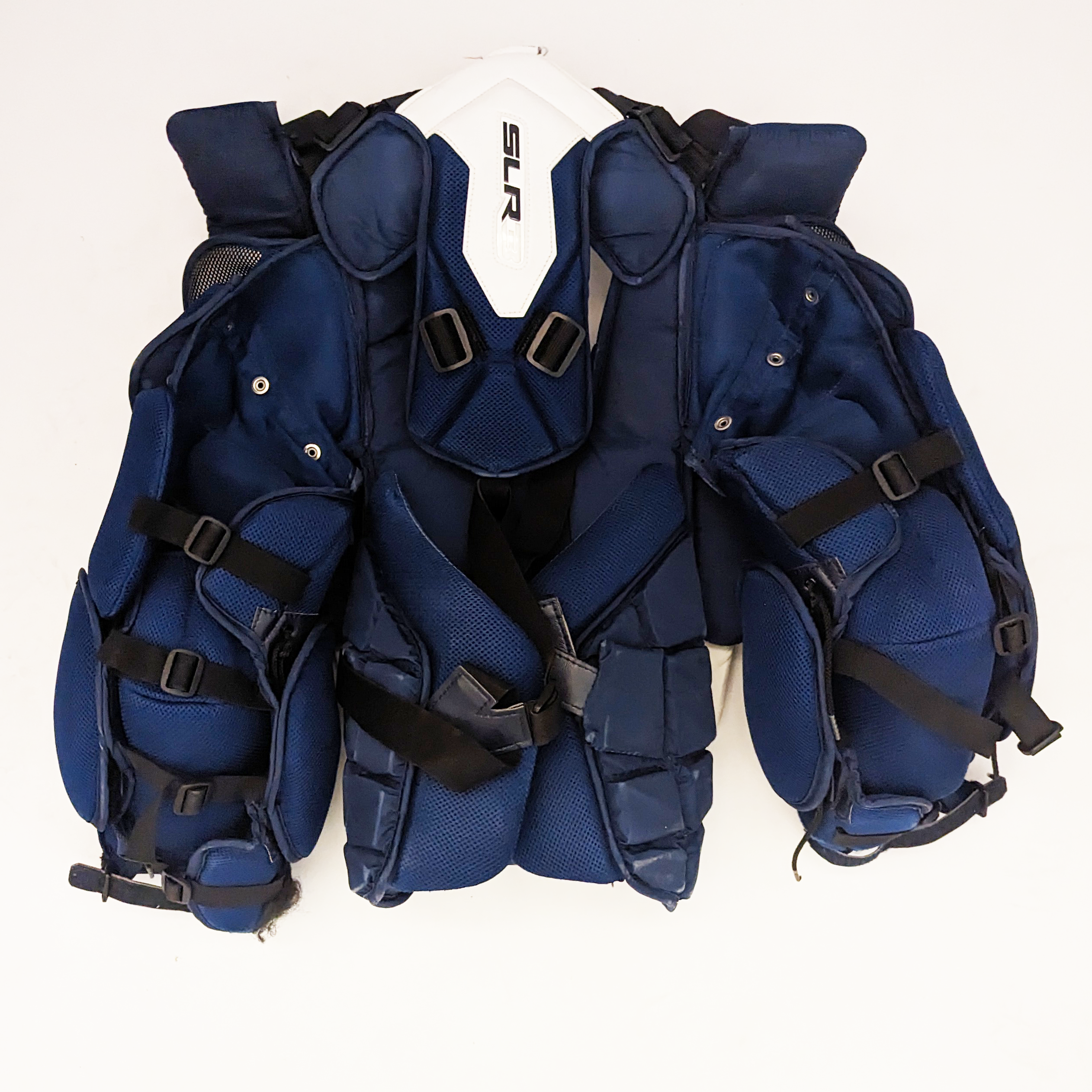 Vaughn SLR3 Pro Carbon – Plastron de gardien de but Pro Stock d'occasion (bleu)